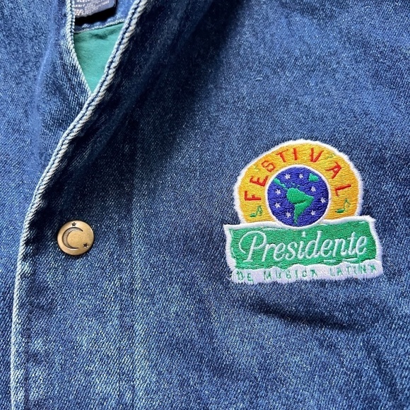 Festival Presidente De Musica Latina Luna Pier Denim Varsity Jacket Size Large🍻 - Picture 2 of 4